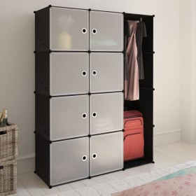 vidaXl Armario modular 9 compartimentos negro y blanco 109x36,5x143