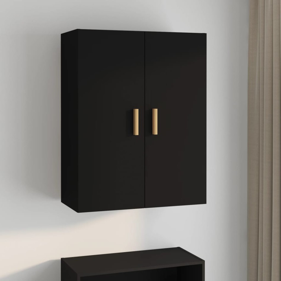 Armario de pared colgante negro 69,5x34x90
