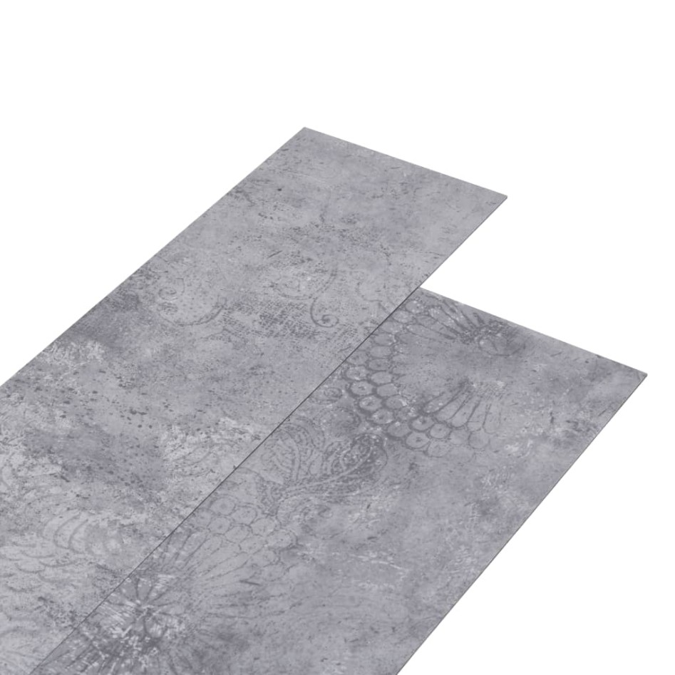 Lamas para suelo no autoadhesivos PVC gris cemento 5,26 m² 2