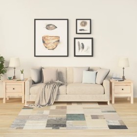 Mesa auxiliar 2 unidades de madera maciza de pino 40x40x39