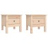 Mesa auxiliar 2 unidades de madera maciza de pino 40x40x39