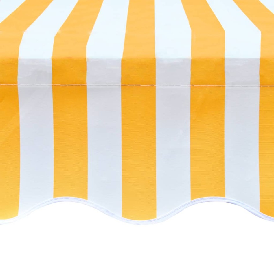 Toldo de lona naranja y blanco 500x300