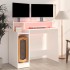 Escritorio con luz LED madera contrachapada blanco 97x45x90