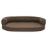 Colchón de cama de perro ergonómico aspecto lino marrón