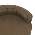 Colchón de cama de perro ergonómico aspecto lino marrón