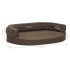 Colchón de cama de perro ergonómico aspecto lino marrón