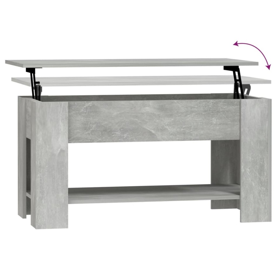 Mesa de centro madera de ingeniería gris hormigón 101x49x52