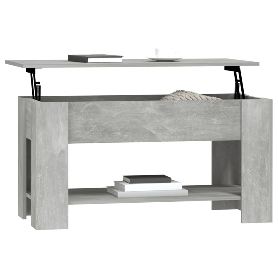 Mesa de centro madera de ingeniería gris hormigón 101x49x52