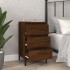 Mesita de noche madera contrachapada roble marrón 40x35x70