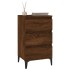 Mesita de noche madera contrachapada roble marrón 40x35x70