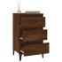 Mesita de noche madera contrachapada roble marrón 40x35x70