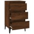 Mesita de noche madera contrachapada roble marrón 40x35x70