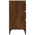 Mesita de noche madera contrachapada roble marrón 40x35x70
