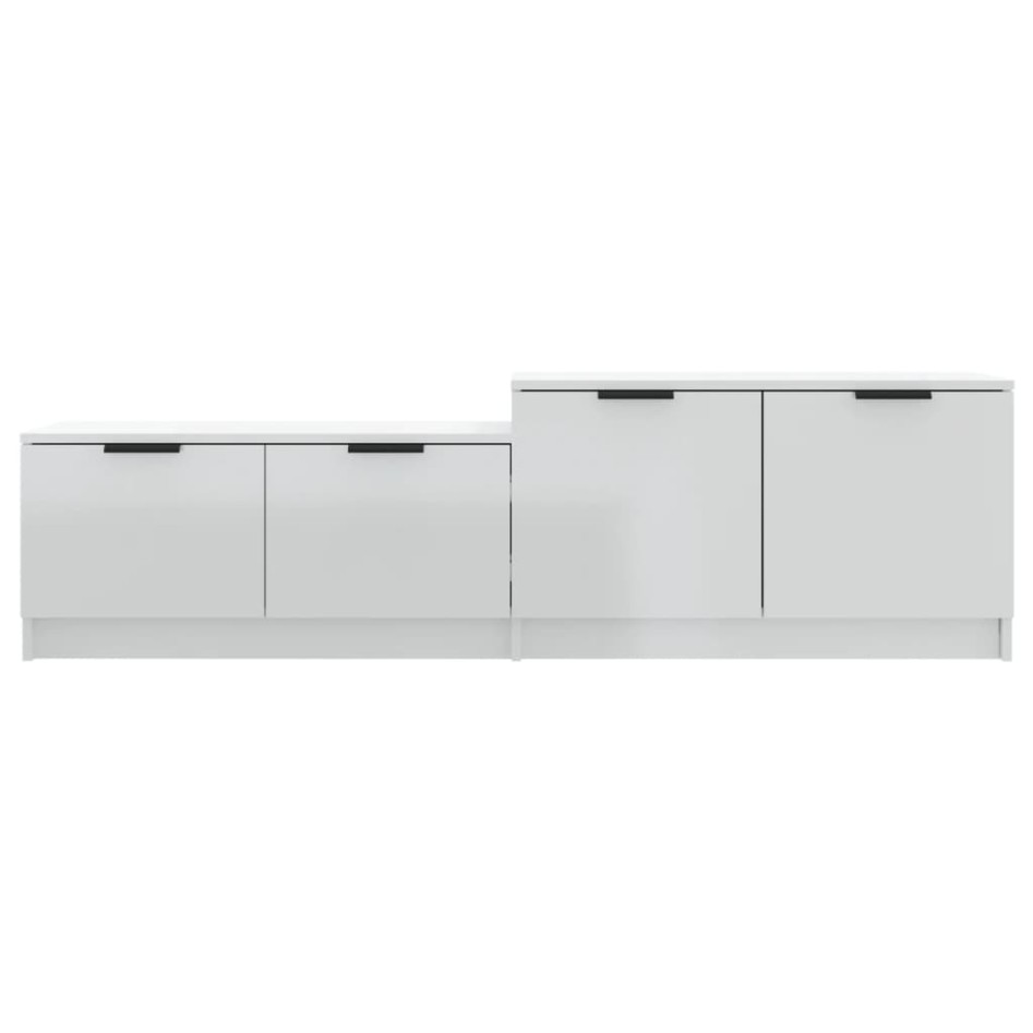 Mueble TV madera contrachapada blanco brillante 158,5x36x45