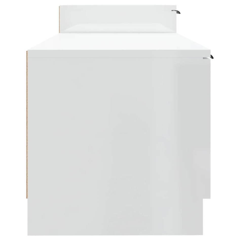 Mueble TV madera contrachapada blanco brillante 158,5x36x45