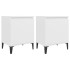 Mesitas de noche con patas de metal blanco 40x30x50