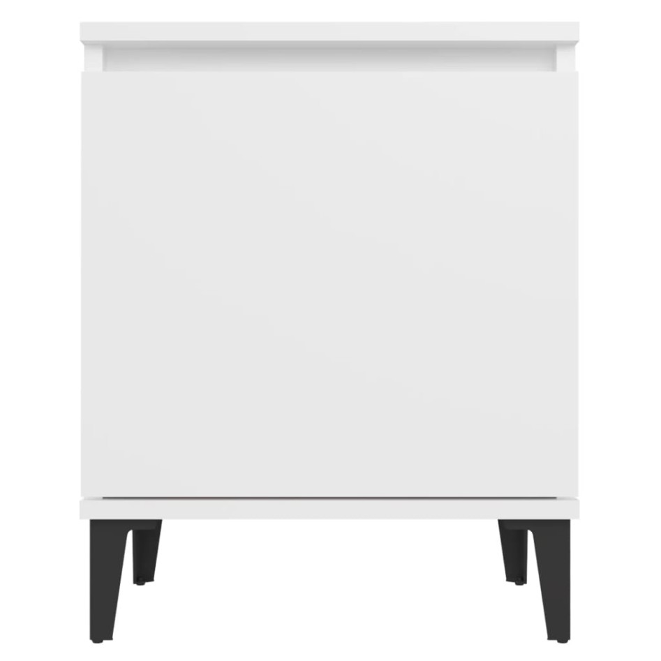 Mesitas de noche con patas de metal blanco 40x30x50