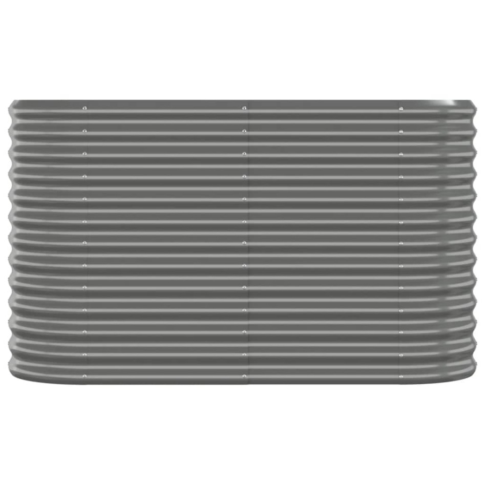 Jardinera arriate acero recubrimiento polvo gris 114x40x68