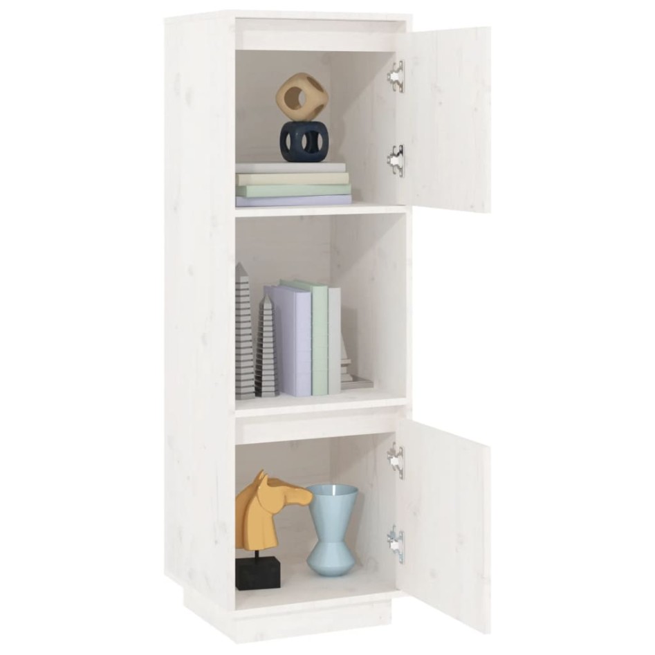 Aparador alto de madera maciza de pino banco 38x35x117