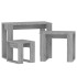 Mesas apilables 3 pzas madera contrachapada color gris