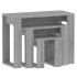Mesas apilables 3 pzas madera contrachapada color gris
