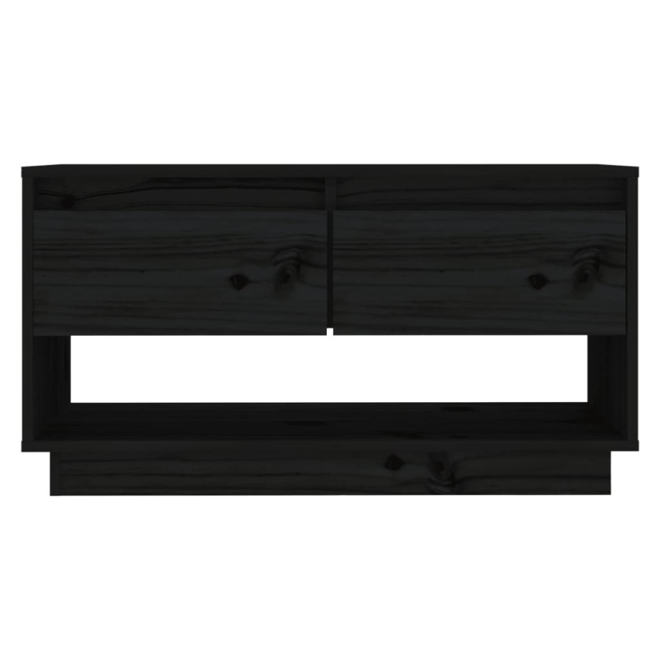 Mueble de TV de madera maciza de pino negro 74x34x40