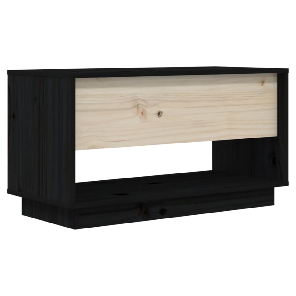Mueble de TV de madera maciza de pino negro 74x34x40
