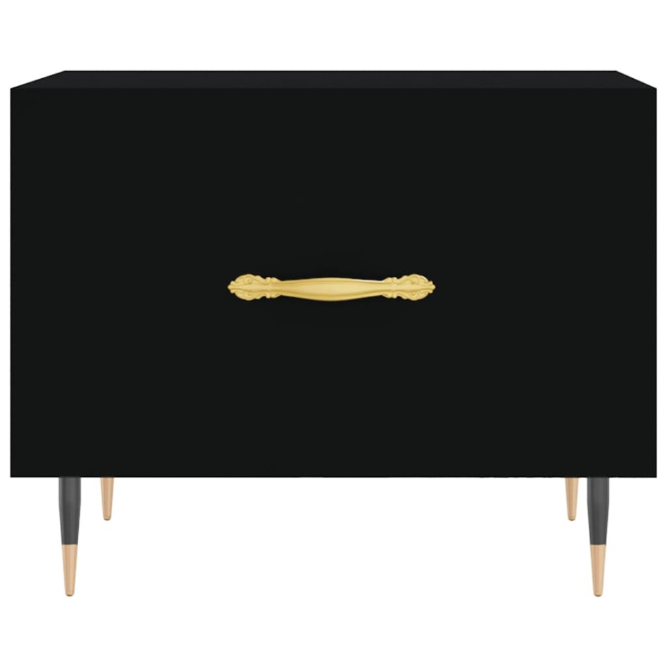 Mesas de centro 2 uds madera de ingeniería negro 50x50x40