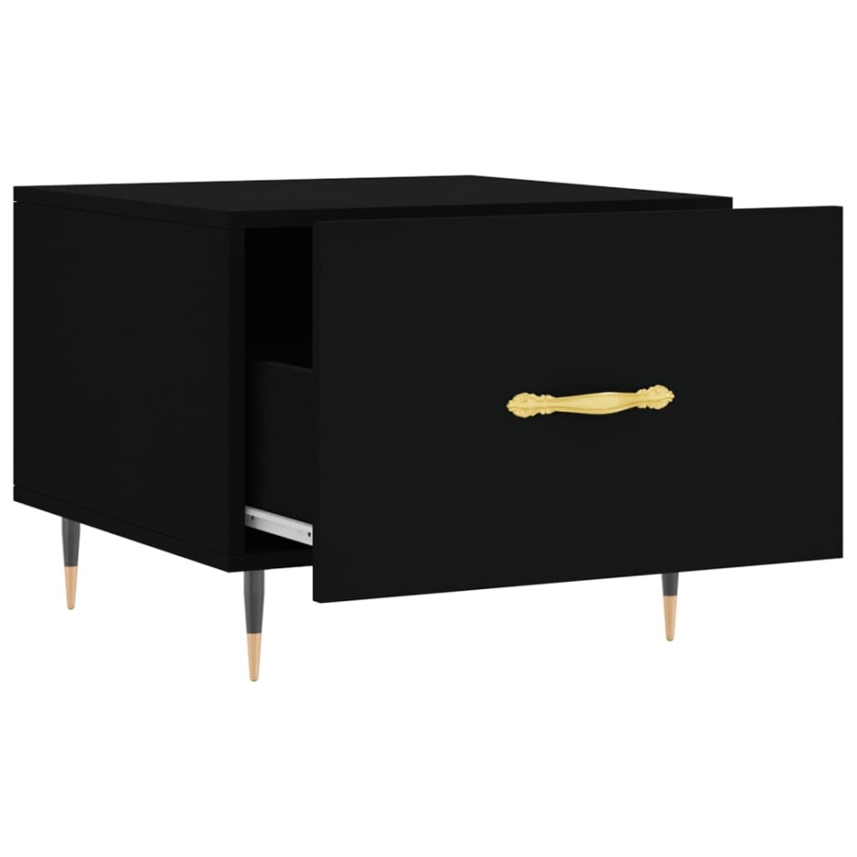 Mesas de centro 2 uds madera de ingeniería negro 50x50x40