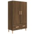 Aparador alto de madera contrachapada marrón roble 70x31x115