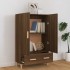 Aparador alto de madera contrachapada marrón roble 70x31x115