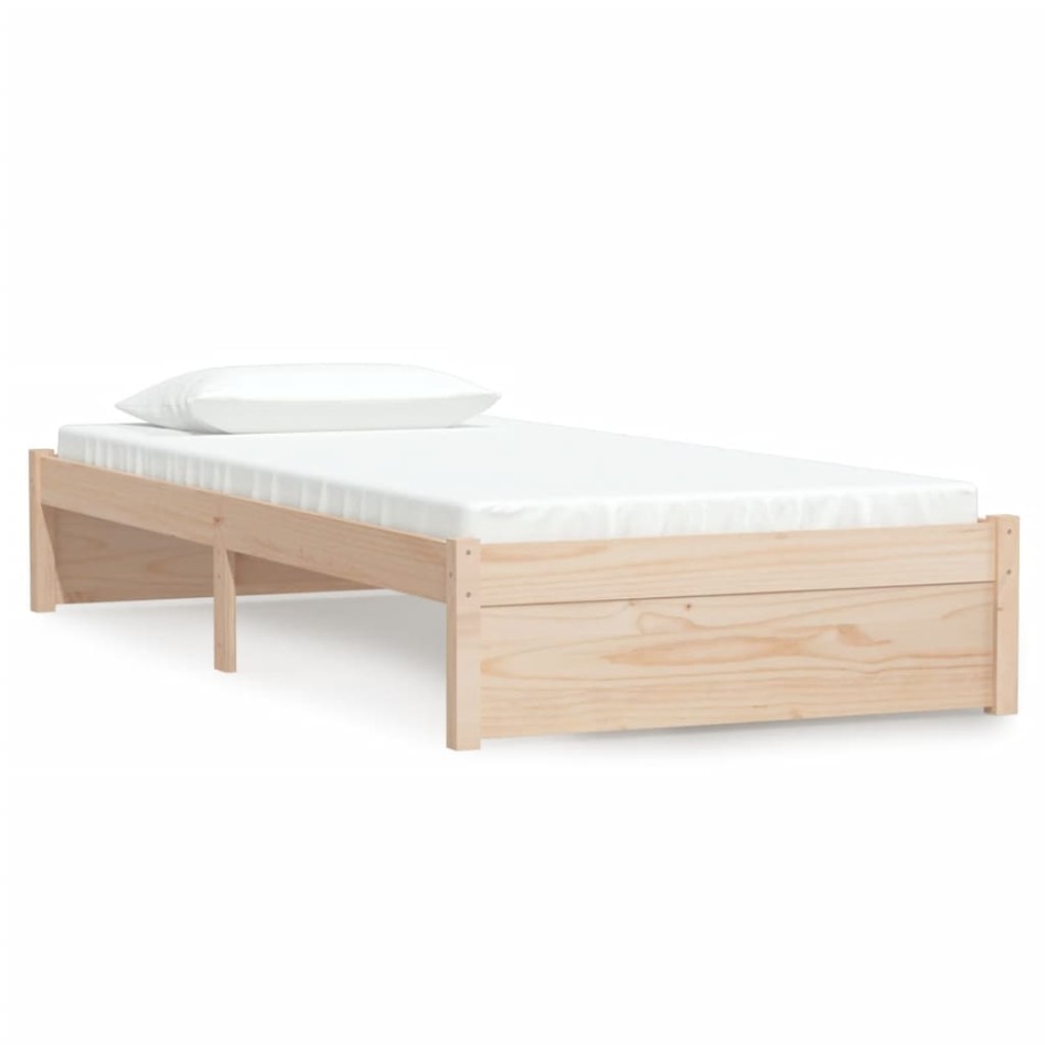 Estructura cama individual sin colchón madera maciza 90x190