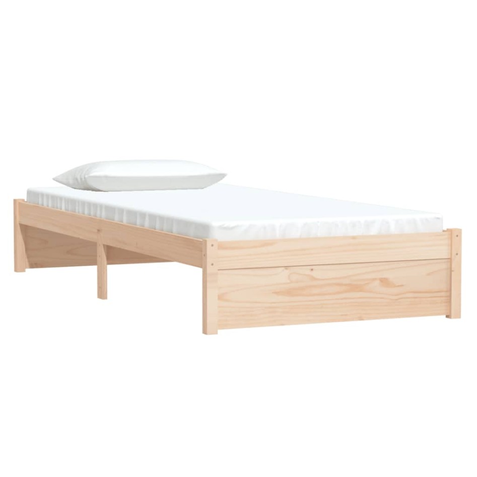 Estructura cama individual sin colchón madera maciza 90x190
