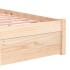 Estructura cama individual sin colchón madera maciza 90x190