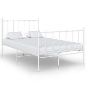 Estructura de cama sin colchón metal blanco 120x200