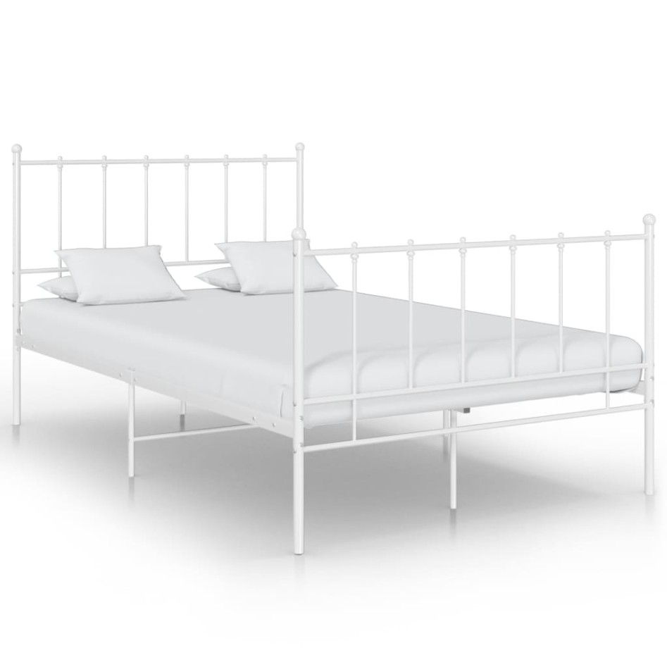 Estructura de cama sin colchón metal blanco 120x200