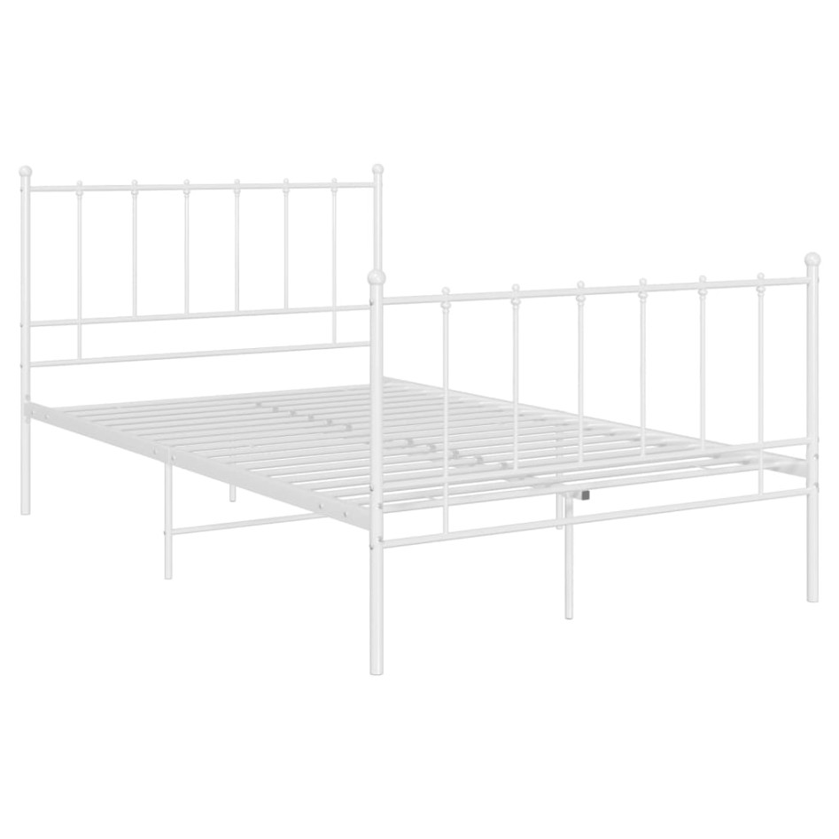 Estructura de cama sin colchón metal blanco 120x200