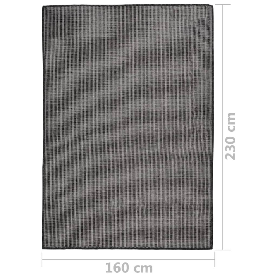 Alfombra de exterior de tejido plano gris 160x230