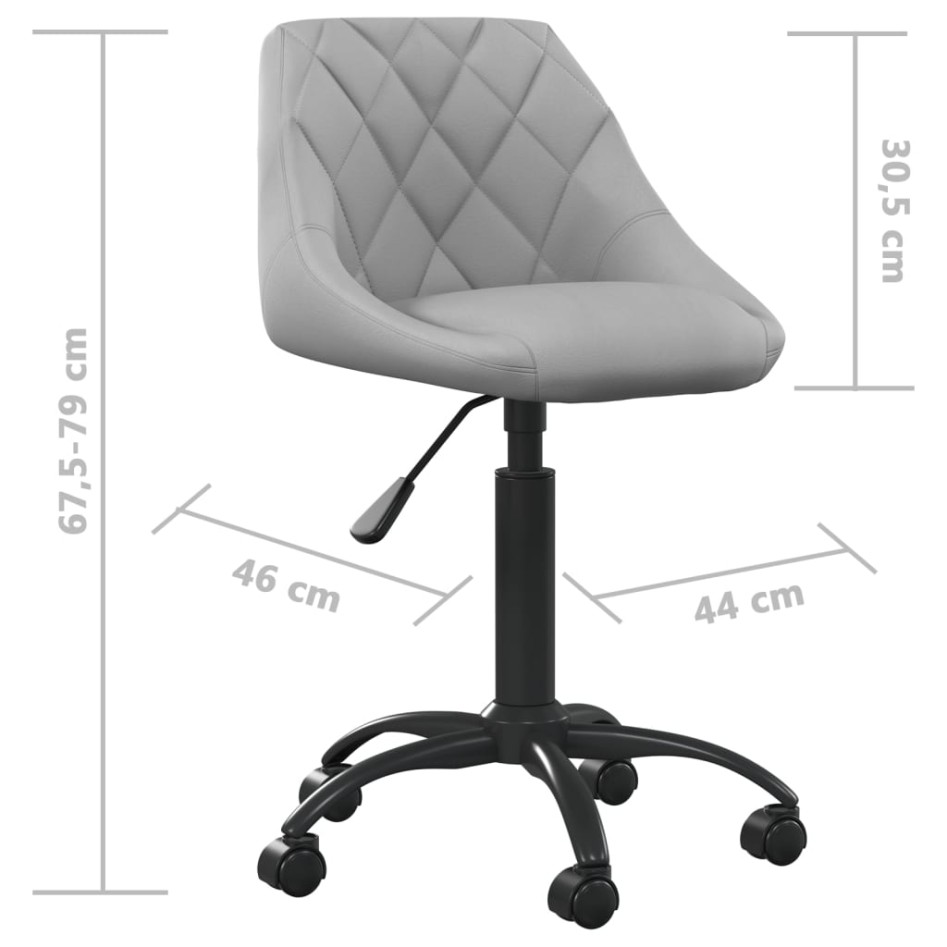Silla de oficina de terciopelo gris