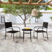 Juego de comedor para jardín 3 piezas ratán sintético negro