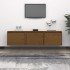 Muebles para TV 3 piezas madera maciza de pino marrón