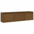 Muebles para TV 3 piezas madera maciza de pino marrón