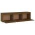 Muebles para TV 3 piezas madera maciza de pino marrón