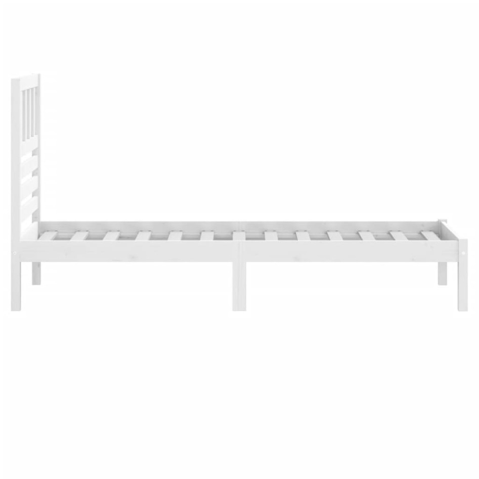 Estructura de cama sin colchón madera maciza blanca 75x190