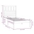 Estructura de cama sin colchón madera maciza blanca 75x190