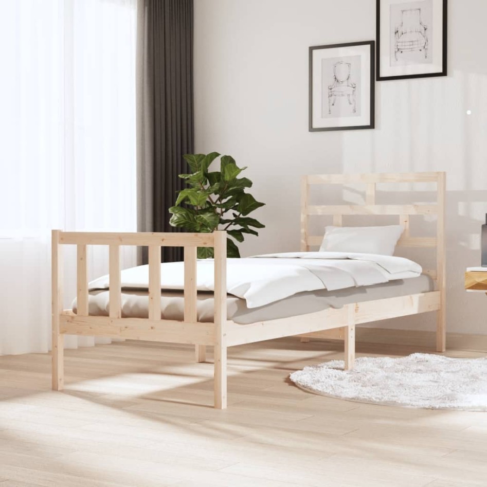 Estructura de cama madera maciza de pino 75x190