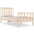 Estructura de cama individual pequeña sin colchón madera
