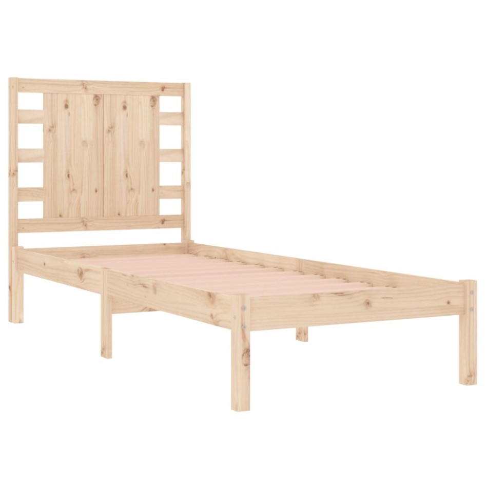 Estructura de cama madera maciza 90x190
