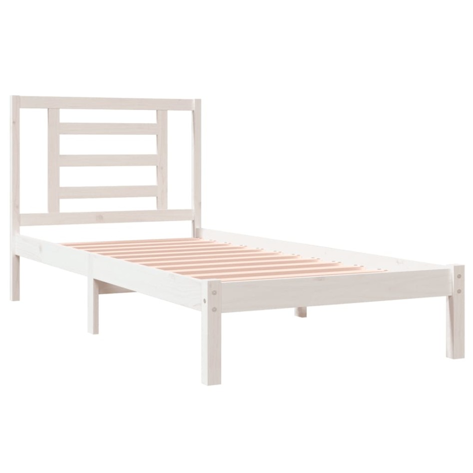 Estructura de cama sin colchón madera maciza blanca 90x190