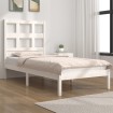 Estructura de cama sin colchón madera maciza blanca 90x190 cm